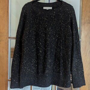 Ann Taylor LOFT Sweater. Brown with Gold Champagne Sparkles Size Large